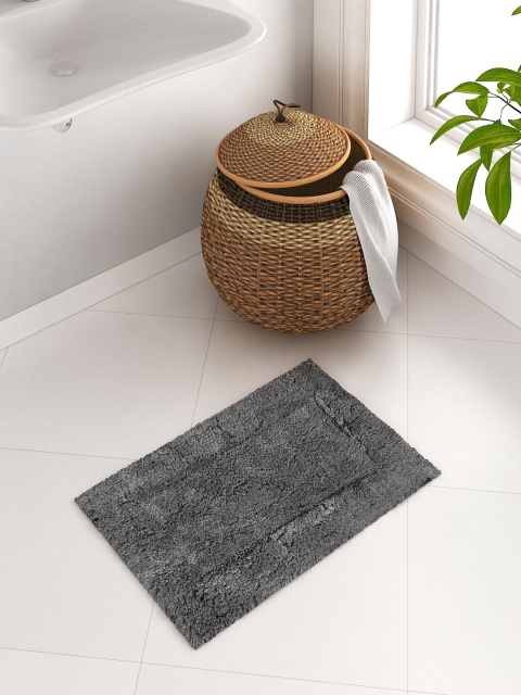 

SPACES Grey Rectangular Hygro Cotton Bath Rug