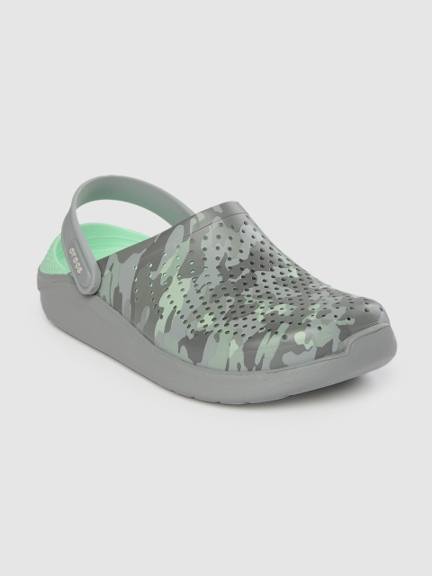 

Crocs Unisex Printed Grey & Green Clogs
