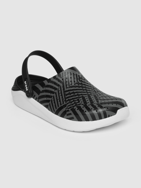 

Crocs Unisex Black & Grey Printed LiteRide Geopunk Clogs