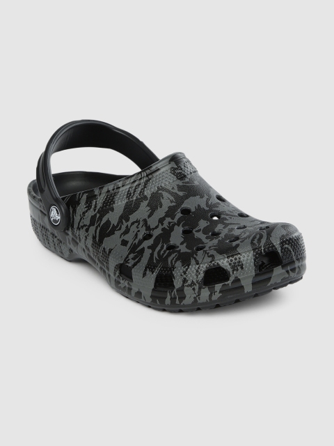 

Crocs Unisex Black & Grey Printed Clogs