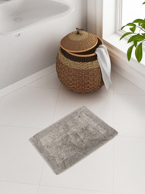 

SPACES Taupe Brown Cotton Rectangular Bath Rug