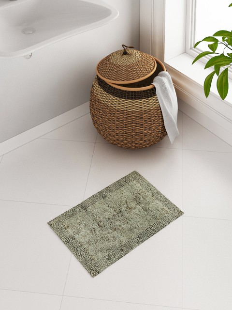 

SPACES Green Cotton Rectangular Bath Rug
