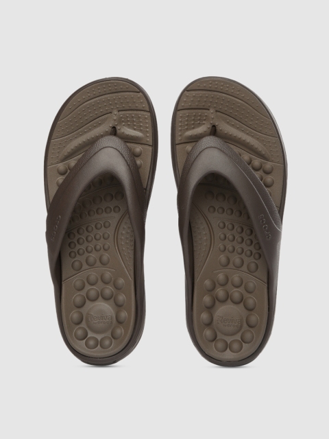 

Crocs Unisex Brown Textured Reviva Thong Flip-Flops