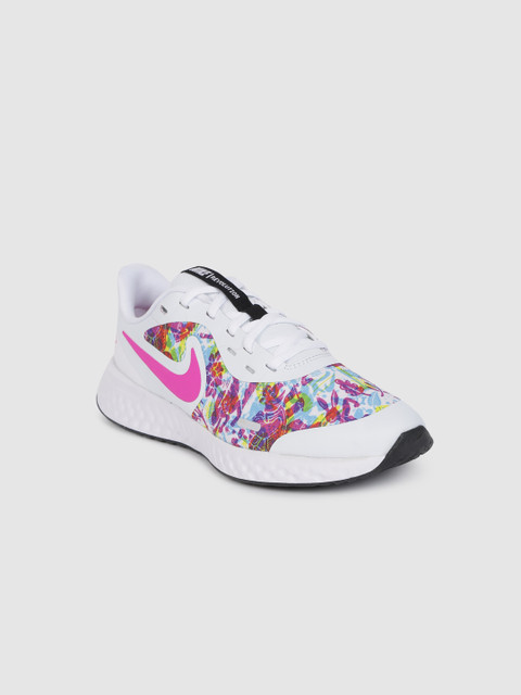 

Nike Girls White Revolution 5 Fable Mesh Running Shoes