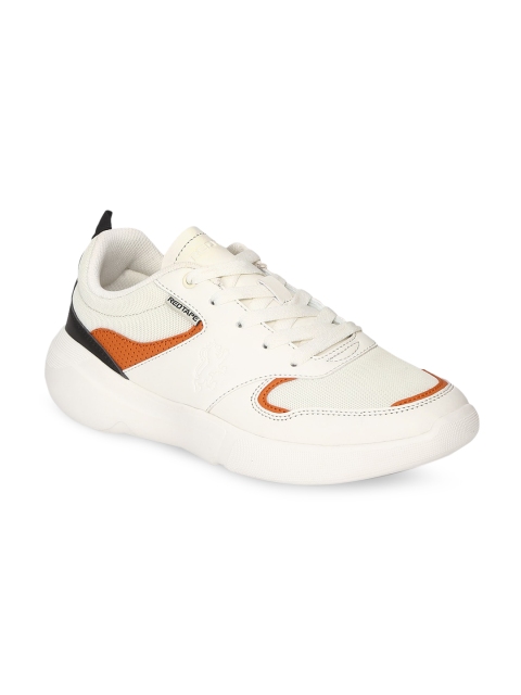 

Red Tape Men White & Orange Colourblocked Sneakers
