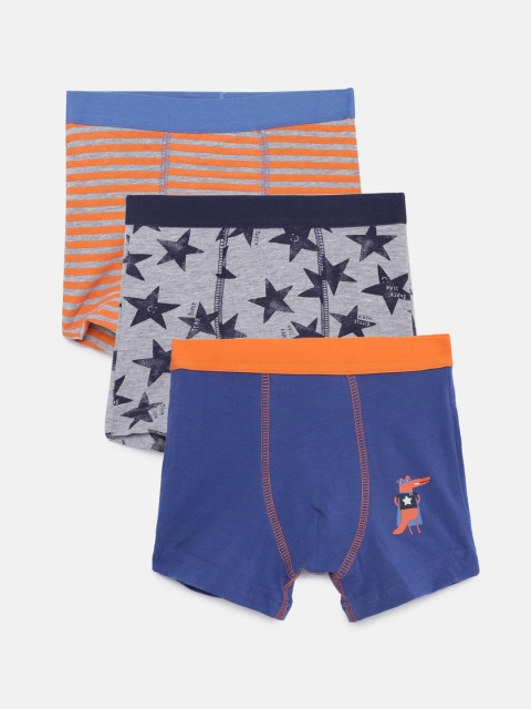 

mothercare Boys Pack of 3 Printed Trunks 410149776005, Blue