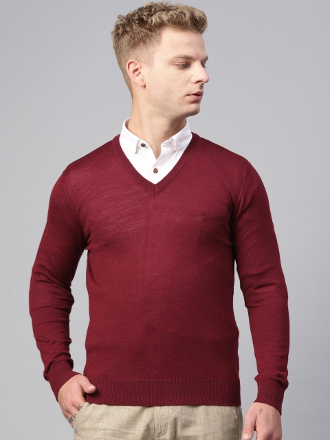 

Blackberrys Men Maroon Solid Sweater