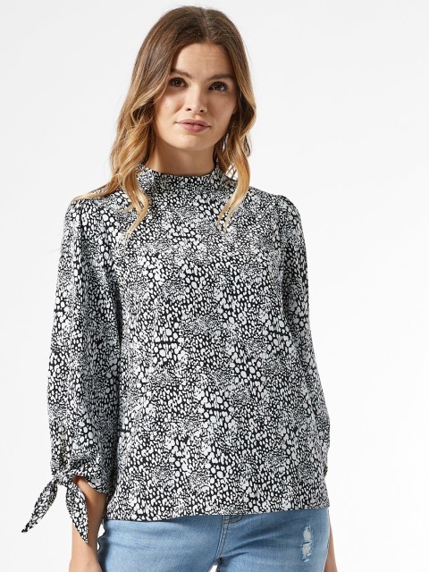 

DOROTHY PERKINS Women Black & White Printed Top