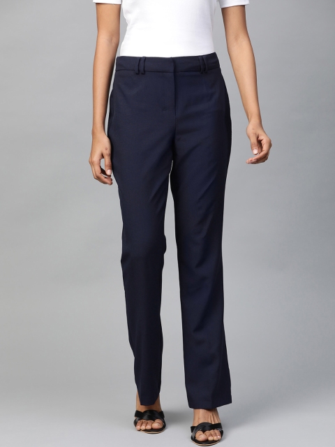 

DOROTHY PERKINS Women Navy Blue Regular Fit Solid Boot Leg Trousers