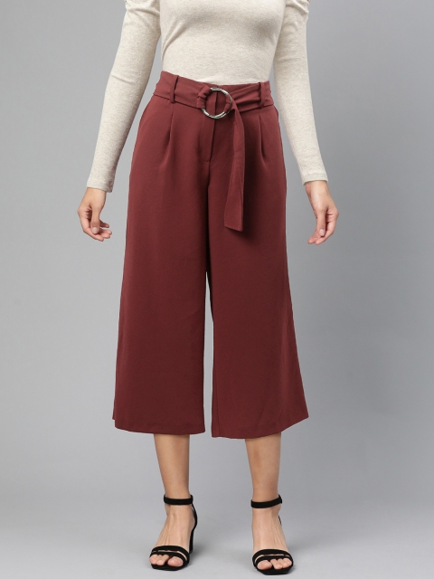 

DOROTHY PERKINS Women Maroon Regular Fit Solid Culottes