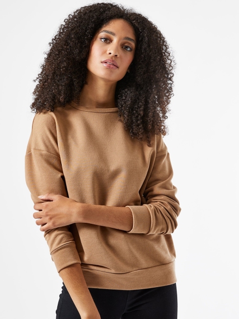 

DOROTHY PERKINS Women Beige Solid Sweatshirt
