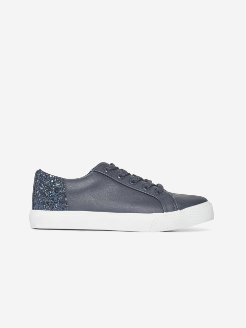 

DOROTHY PERKINS Women Navy Blue Glitter Detail Sneakers