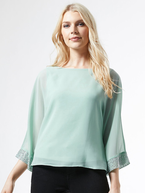

DOROTHY PERKINS Women Sea Green Solid Top