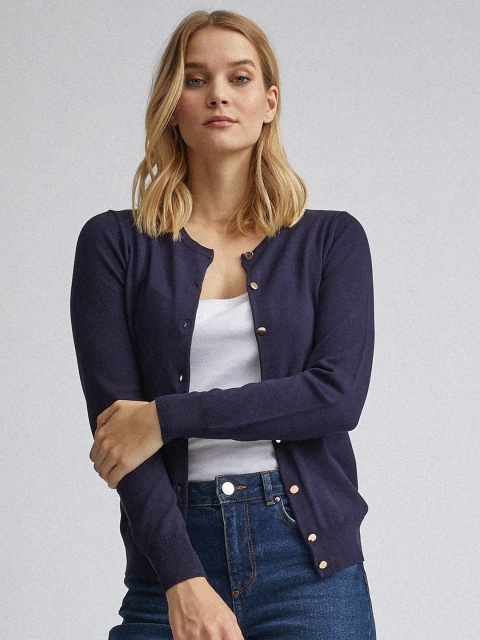 

DOROTHY PERKINS Women Navy Blue Solid Cardigan