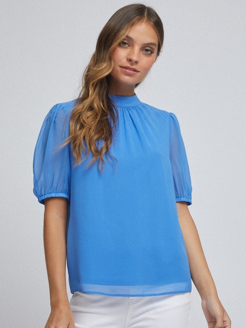 

DOROTHY PERKINS Women Blue Solid Top