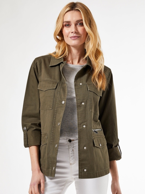 

DOROTHY PERKINS Women Olive Green Solid Shacket