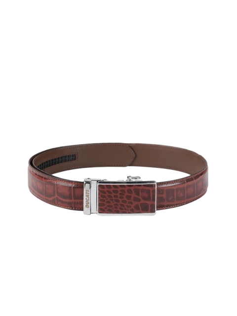 

Ducati Men Brown Textured Leather Belt