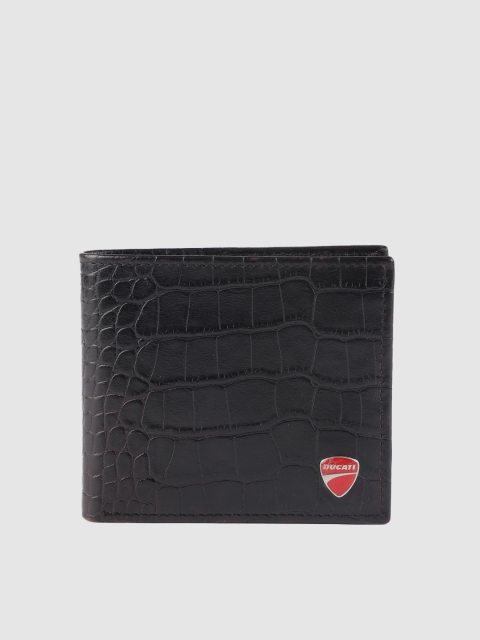 

Ducati Men Black Textured Two Fold Leather Wallet