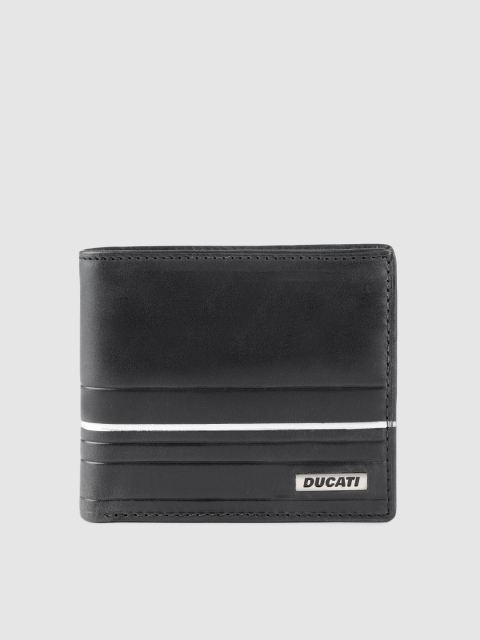 

Ducati Men Black Textured Two Fold Leather Wallet