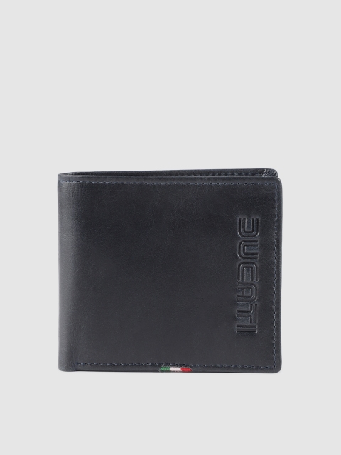 

Ducati Men Navy Blue Solid Two Fold Wallet