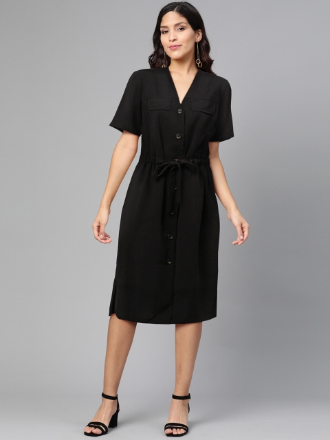 

DOROTHY PERKINS Women Black Solid A-Line Dress