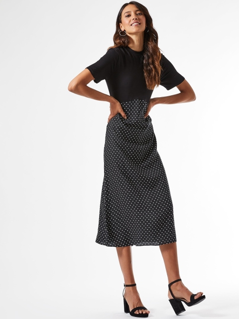 

DOROTHY PERKINS Women Black Polka Dots Print A-Line Dress