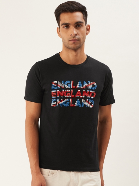 

PRINTOCTOPUS Men Black Printed Round Neck T-shirt