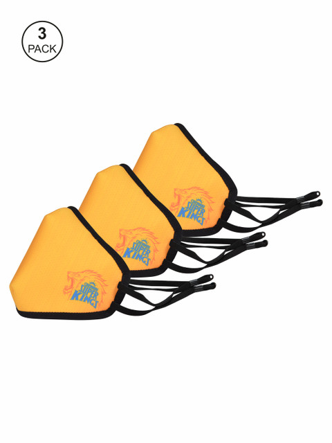 

EUME Adults Pack of 3 Yellow Chennai Super Kings Reusable 4-Layer Protective Outdoor Masks