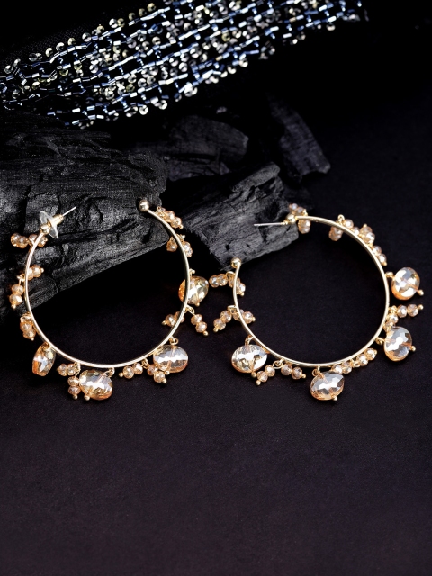 

TOKYO TALKIES X rubans FASHION ACCESSORIES Gold-Toned Circular Hoop Earrings