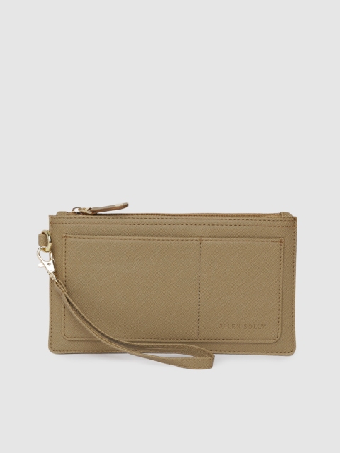 

Allen Solly Women Taupe Solid Zip Around Wallet