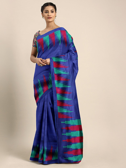 

KALINI Blue & Green Art Silk Woven Design Mysore Silk Saree