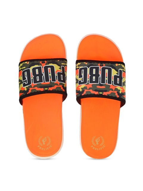 

Prolific Men Orange & Green PUBG Camouflage Printed Sliders