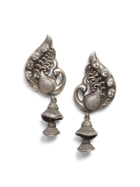

Infuzze Silver Plated Peacock Shaped Drop Earrings