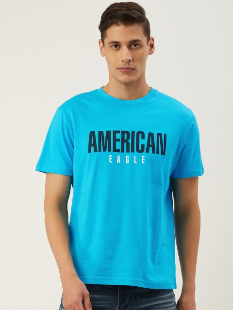 

AMERICAN EAGLE OUTFITTERS Men Blue Printed Round Neck T-shirt