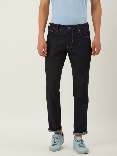 

AMERICAN EAGLE OUTFITTERS Men Navy Blue Slim Straight Fit Mid-Rise Clean Look Jeans