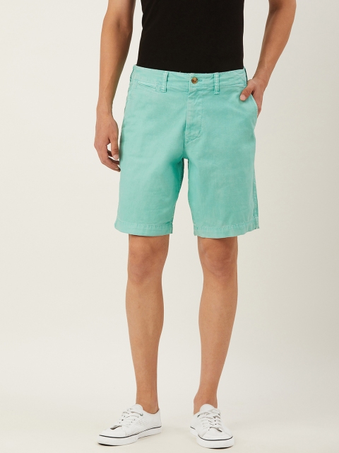 

AMERICAN EAGLE OUTFITTERS Men Sea Green Solid Regular Fit Chino Shorts