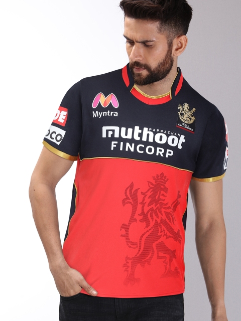 

WROGN ACTIVE Men Red & Navy Blue Original Royal Challengers Bangalore Jersey
