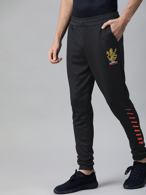 

WROGN ACTIVE Men Navy Blue Solid Original RCB Slim Fit Joggers with Print Detail