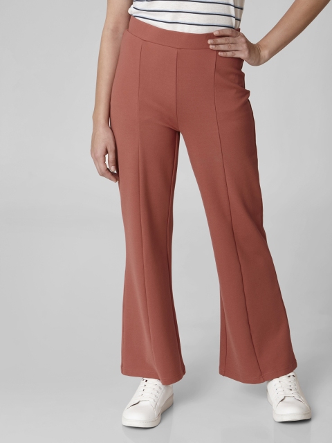 

Vero Moda Women Brown Slim Fit Solid Regular Trousers