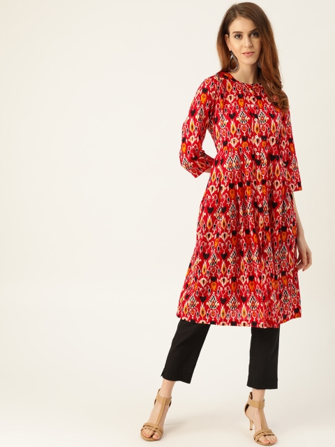 

Sangria Women Red & Black Printed A-Line Kurta