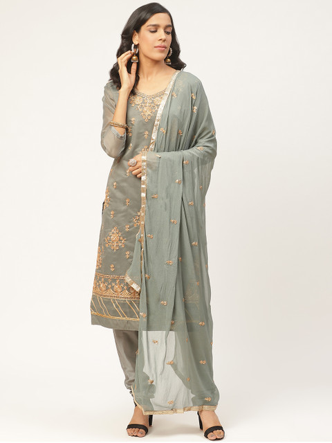 

Shaily Grey Embroidered Unstitched Dress Material