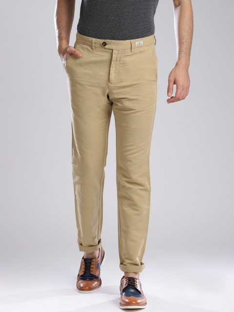 

Tommy Hilfiger Khaki Linen Denton Fit Chino Trousers