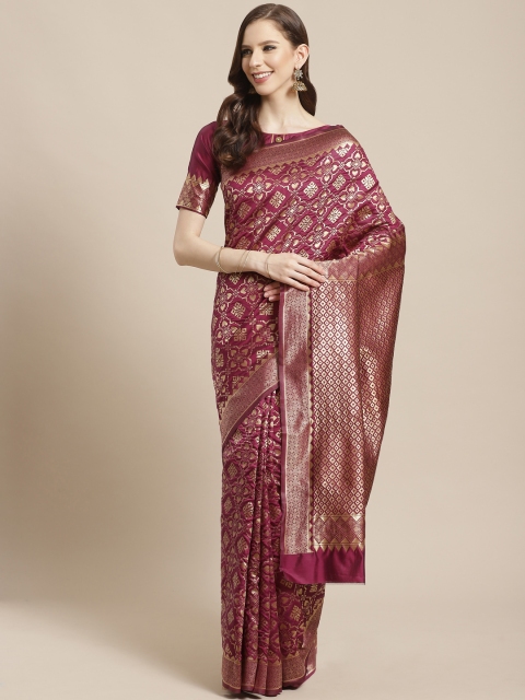 

Mitera Purple & Golden Woven Design Kanjeevaram Saree
