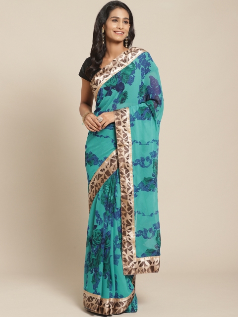 

Pisara Blue Floral Printed Saree