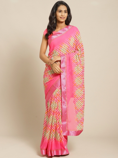 

Pisara Pink & Green Printed Saree