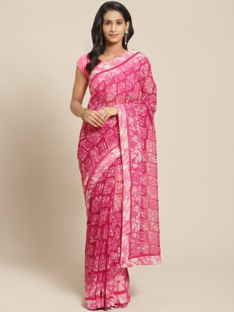 

Pisara Pink & Off-White Printed Saree