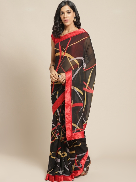 

Pisara Black & Red Printed Saree