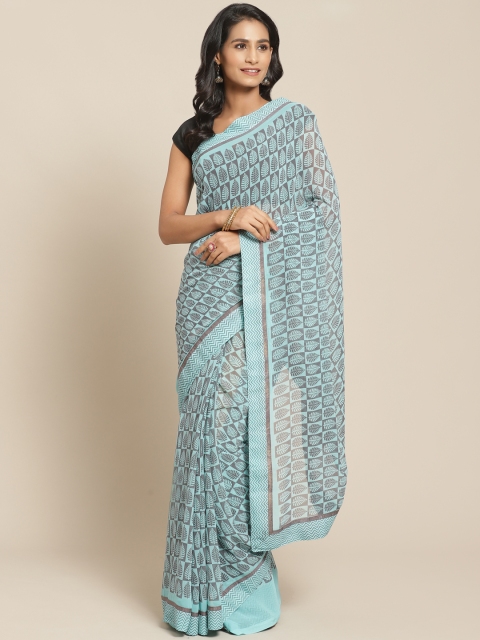 

Pisara Blue & Grey Printed Saree