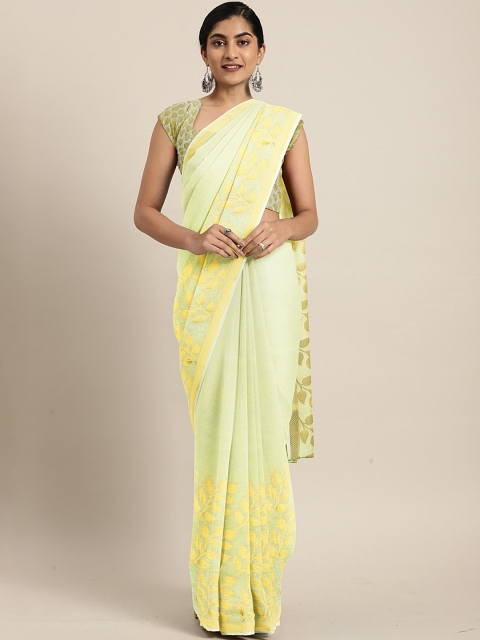 

Pavechas Cream-Coloured & Beige Pure Georgette Solid Uppada Saree