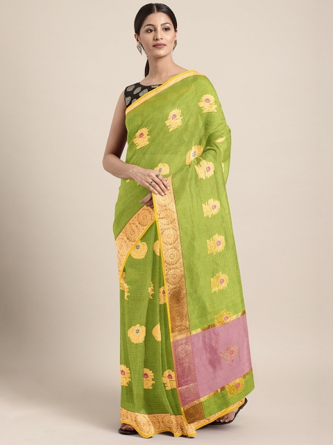 

Pavechas Green & Golden Jute Cotton Woven Design Kota Saree